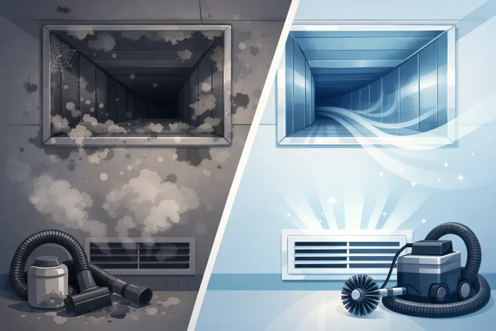 Air Duct Cleaning Before and After