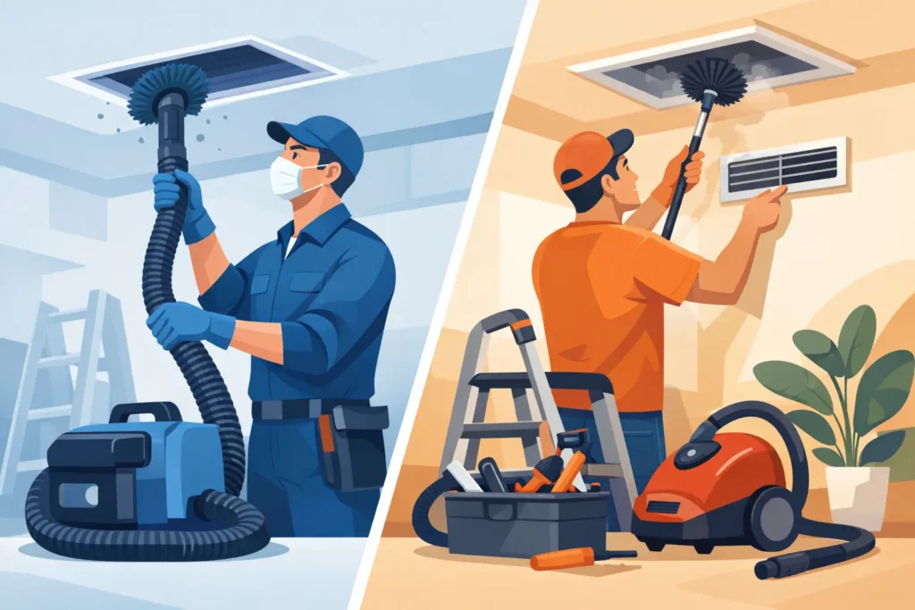 Professional Duct Cleaning vs DIY